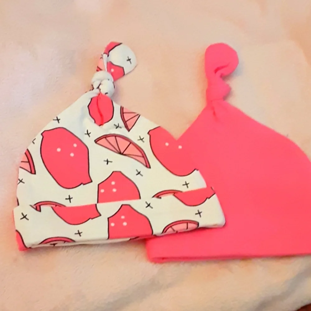 LyEn Baby newborn infant caps set 2 pink NEW …